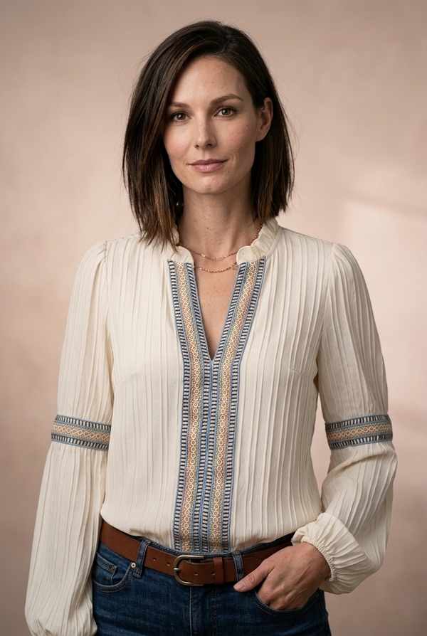 Lola | Vintage-Bluse mit V-Ausschnitt